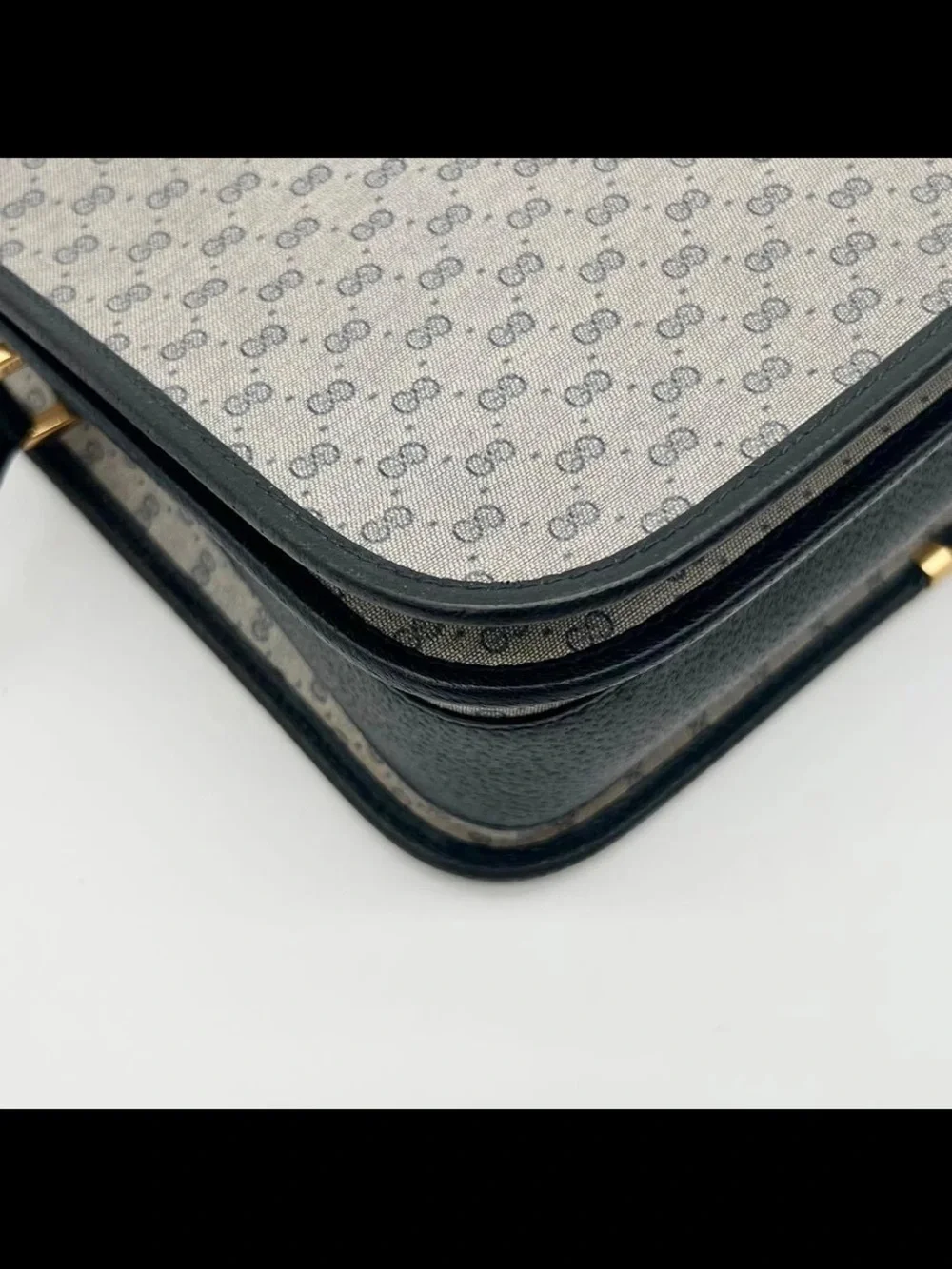 Gucci Gray/Black Monogram Messenger Bag